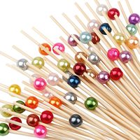 Lot de 100 cure-dents jetables en bambou, mini-piques alimentaires, bâtonnets décoratifs en bois pour apéritifs et cocktails, avec logo personnalisé ZARA ENTERPRISES
