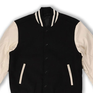 Corps en laine de veste universitaire personnalisée manches en cuir blanc patchs brodés patchs chenille vestes-HSE - Product Image 4