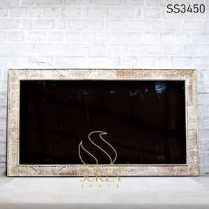 Espejo de muebles tradicionales hechos a mano último diseñador único de madera indio único hotel hecho a mano - Product Image 6