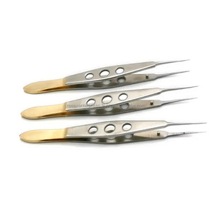 Pinces de micro-transplantation capillaire en acier inoxydable de classe II, finition argentée satinée mate, instruments ophtalmiques de bonne qualité - Product Image 5