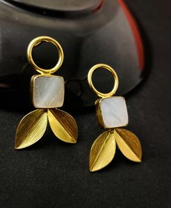 18K Gold-Plated Copper Brass Tassel <b>Earrings</b> Trendy Zircon Flower Drop for Daily Wedding Use - Product Image 3