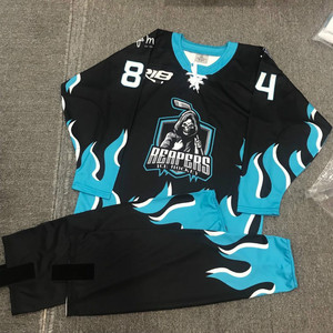Custom Embroidered Hockey Jersey Sublimation Printing 100% Polyester Breathable Anti-Bacterial Quick Dry High Quality <b>Ice</b> Hockey - Product Image 2
