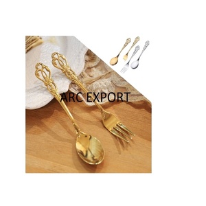 ชุดเครื่องใช้บนโต๊ะอาหารช้อนและส้อมโลหะขัดเงาสีทองชุดเครื่องใช้บนโต๊ะอาหารสำหรับงานแต่งงานและงานปาร์ตี้ - Product Image 1