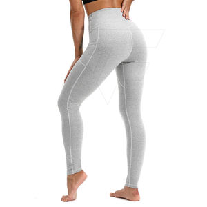 กางเกงออกกำลังกายเอวสูงสำหรับผู้หญิงเลกกิ้งผ้าสแปนเด็กซ์โพลีเอสเตอร์ปรับแต่งโลโก้ได้ตามต้องการพร้อมแถบรัดเอวยางยืดและลายพื้น - Product Image 6