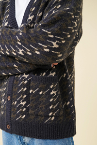 Nouvel arrivage 2025 100% Cardigan tricoté en coton pour homme Logo personnalisé Anti-rétrécissement Streetwear Confortable Hip Hop Baggy Sweater - Product Image 4