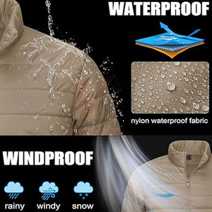 Veste bouffante légère et chaude pour hommes, coupe-vent en nylon respirant, hydrofuge, coupe-vent, ourlet élastique, en vrac OEM - Product Image 4