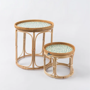 Tables basses rondes en rotin de haute qualité fabriquées au Vietnam décoration meubles de maison - Product Image 1