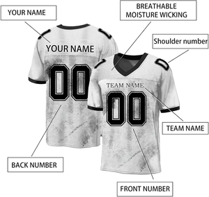 Camiseta de fútbol americano transpirable personalizada al por mayor, nuevo diseño, camiseta de fútbol americano de secado rápido de alta calidad - Product Image 3