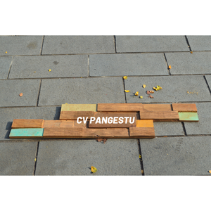 Panneau mural insonorisant en bois massif recyclé moderne, revêtement décoratif, accent de couleur pour les murs intérieurs de centres commerciaux et de villas - Product Image 3