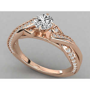 Anillo de Oro de 14K con Diamante Cultivado en Laboratorio, Corte Esmeralda, con Diseño Religioso, para Compromiso, Boda o Regalo para Fiesta - Product Image 1