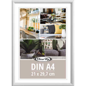 Lot de 4 cadres photo A4 simples en plastique blanc 21x29,7 cm, en verre, bois, PS, fer, tailles personnalisées disponibles - Product Image 3