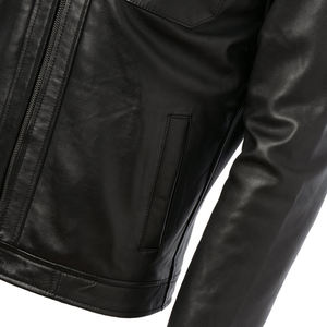 Blouson de moto en similicuir pour hommes blousons de bombardier vintage imperméables avec capuche amovible - Product Image 4