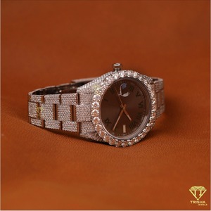 Reloj de pulsera ostentoso de lujo de alta calidad verde romano VVSLab crecido completamente helado Dial fecha pantalla Hip Hop mecánico Trendsetters - Product Image 3