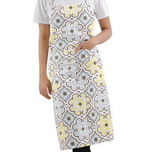 Tablier imprimé sans manches élégant accessoire de nettoyage de cuisine en coton recyclé durable pour cuisine d'hôtel utilisation en extérieur - Product Image 1