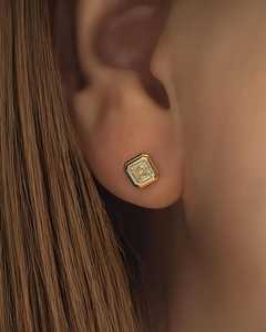 Boucles d'oreilles clous en diamant taille Asscher de 1,02 carat, cultivé en laboratoire, scintillant, en or massif 14 carats, bijoux fins pour femme, cadeau pour mariage - Product Image 1