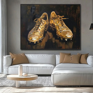 Pósteres <span class=keywords><strong>Deportivos</strong></span> Vintage para Jugadores, Lienzo Negro, Arte Oscuro, Decoración de Pared, Dorado, Mejores Imágenes de Zapatos de Fútbol, Impresión Artística - Product Image 2