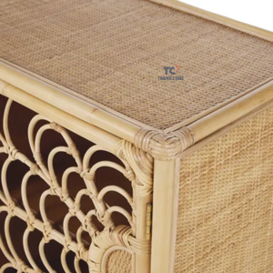 ตู้หวายเก็บของ2ประตูลายดอกไม้ทำจากหวายคุณภาพระดับพรีเมียมสำหรับห้องเด็ก - Product Image 6