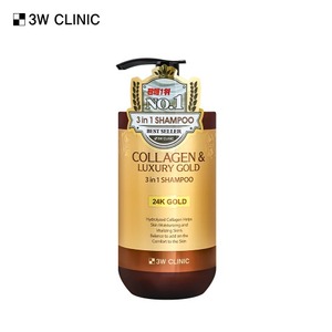 3W Clinic Luxury Gold Champú 3 en 1 de Doble Uso 750ml Hidratante con Ácido Hialurónico, Colágeno Líquido y Oro, Características 3 en 1 - Product Image 1