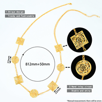 Collier long musulman de luxe plaqué or 21 carats, style vintage, pour mariée, chaînes de mariage, bijoux pour femme, idéal pour les fêtes de mariage - Vente chaude