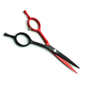 Ciseaux de coupe de cheveux de haute qualité couleur rouge et noire ciseaux de coupe de cheveux de cisaillement de barbier pour Salon et usage domestique - Product Image 3