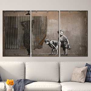 Décoration murale urbaine style graffiti - Tableau imprimé sur toile, lot de 3 toiles - Product Image 1