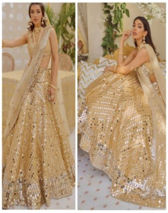 Elegante Bolso de Mano de Verano para Mujer, Diseño de Moda con Lentejuelas de Satén, Seda, Papel Metálico, Bordado con Técnica de Espejo y Detalles de Cancán - Product Image 1