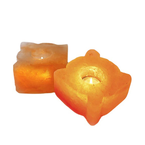 Portavelas de piedra de sal Rosa natural hecho a mano, venta al por mayor, vela de sal del Himalaya con Diseño Artesanal - Product Image 1