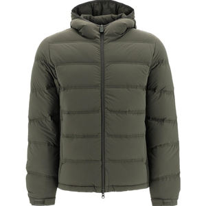 Veste matelassée en toile à capuche pour homme, légère, matelassée, chaude, isolée, avec logo sur le devant, pour le travail en extérieur, les voyages d'hiver - Product Image 1