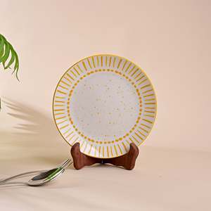 Amoret Minimalist Porcelain Quarter Plates <b>Set</b> of <b>6</b> 7.8 Inches Wedding Tableware <b>Dinnerware</b> <b>for</b> Parties Model New - Product Image 5