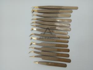 High Quality Full Set of Eyebrow Eyelash Tweezers <b>Light</b> Weight Lash Tweezers with <b>Pointed</b> Fiber Tip Stainless Steel Nano Tip - Product Image 3