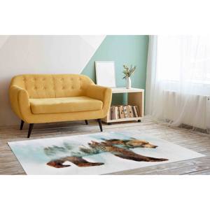 Alfombra de Oso en la Nieve: Alfombra Decorativa Abstracta con Diseño de Animal del Bosque, Alfombra Suave No Tejida - Product Image 4