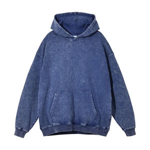 Automne décontracté unisexe pour classique imprimé LOGO lavage à l'acide à capuche haute rue sport pull lâche coton mélangé hommes sweats à capuche - Product Image 1