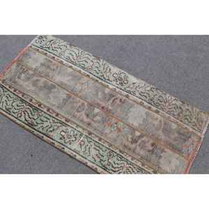 Alfombra Turca de 2.3x4.4 pies, Alfombra Vintage, Alfombra Oriental Verde de Lana - Product Image 3