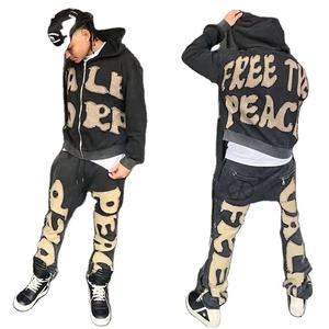 Latest Style Zipper Tracksuit 100% Cotton Custom Pack Work Hooded Collar Men's Tracksuits USA UK Streetwear Fashion In Low Price - Product Image 5