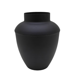 Vase à fleurs rond en fer couleur noir mat, Vase à fleurs en métal pour décoration de Table et de mariage - Product Image 1