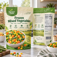 Sacs en plastique laminés imprimés sur mesure pour légumes surgelés mélangés tels que les pois et les haricots