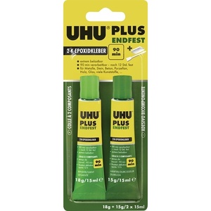กาวอีพ็อกซี่เรซิ่นชนิดน้ำ UHU PLUS ENDFEST สีเหลืองอ่อน แบบหลอด 2 ส่วน ขนาด 33 กรัม - Product Image 1
