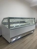 Vitrine Réfrigérée Automatique CE 304SS à Refroidissement par Air pour Glaces et Gelatos, avec Porte Frontale et Fonction Anti-Buée