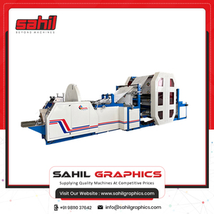 เครื่องทําถุงกระดาษก้น V ที่ขายดีที่สุดพร้อมการพิมพ์อินไลน์ 4 สี ซื้อจาก SAHIL GRAPHICS - Product Image 2