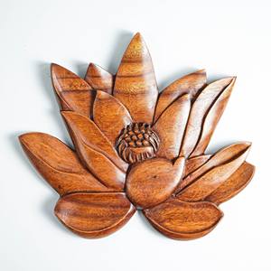 Regalo grabable arte de madera para decoración de esquinas de habitación pieza de espectáculo tallada de madera tema floral diseño personalizado aceptar - Product Image 1