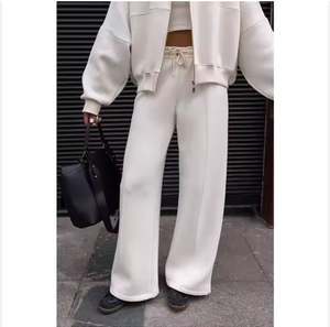 ชุดวอร์ม2ชิ้นสำหรับทั้งชายและหญิงชุดวอร์มมีฮู้ดชุดวิ่งมีซิปและกางเกงทรงถุงโลโก้ตามสั่ง - Product Image 4