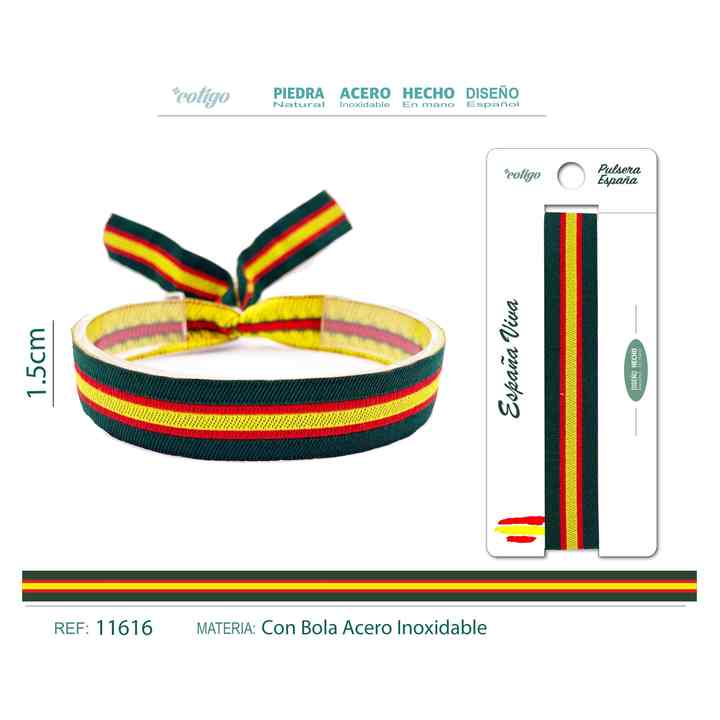 Ethnic Bandana Pulsera España Tejido Verde
