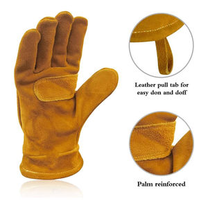 Guantes de soldadura TIG de cuero de grano de oveja de alta calidad de tamaño XL, guantes de seguridad antideslizantes para extinción de incendios, calor ignífugo antiimpacto - Product Image 3