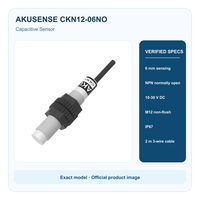 Capteur de proximité capacitif non encastré AKUSENSE CKN12-06NO M12 6 mm NPN NO 10-30 V CC IP67 Câble 3 fils de 2 m