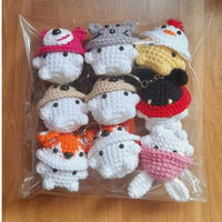 Porte-clés boussole en peluche artisanal, rechargeable, sûr, en forme de dessin animé, tricoté, tissé, crocheté, poupée artistique, mini jouet doux animal hibou VN