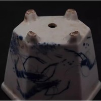 Pot Bunga Porselen Biru Putih Buatan Tangan Motif Udang Berlapis Epoksi Ringan Ramah Lingkungan Untuk Dalam/Luar Ruangan Rumah Taman