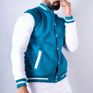 Venta al por mayor de encargo de alta calidad chaquetas de hombre de algodón bordado Logo diseño bombardero Letterman chaquetas de los hombres chaqueta universitaria para hombres - Product Image 4