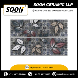 Spanish Rustic Ceramic Wall Tile 300x300mm Flowers Plants Texture Matte Finish Antibacterial Anti-Slip for Home Hotel Outdoor - Product Image 3