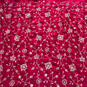 Tela de Encaje Georgette con Bordado Floral de Lujo Personalizado, Antiestática, Transpirable, de Peso Medio para Vestidos de Novia - Product Image 1