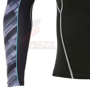 เสื้อแรชการ์ด MMA สำหรับผู้ชายเสื้อแรชการ์ดแบบซับลิเมชันพิมพ์ลายสีทึบออกแบบได้ตามต้องการ - Product Image 4